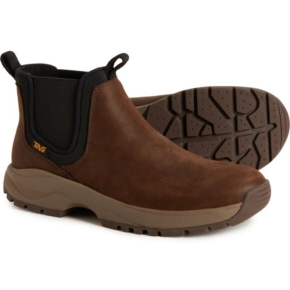 Teva Tusayan Mens Premium Boots - Nubuck Waterproofed LEATHER Comfort Sole $149 - Picture 1 of 6